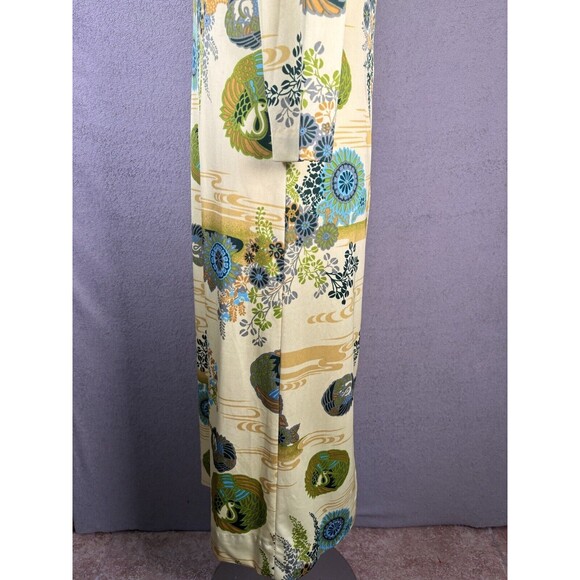 Vintage S-M Alice Of California Long Sleeve Yellow Floral Maxi Hippie‎ Dress 60s - Picture 4 of 14